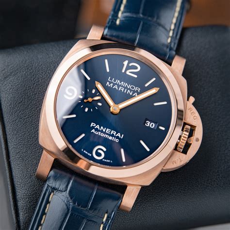 Panerai Luminor Marina Goldtech Sole Blu Rose Gold Blue .